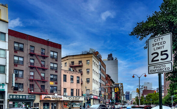 New York, USA; January 3, 2024: The Grand Concourse Avenue is a 5.2-mile-long street in the Bronx borough of New York City.