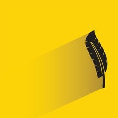 feather icon with shadow on yellow background