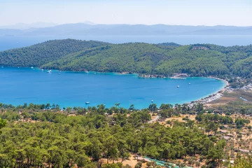 Foto op Canvas amazing view of Datca, Mugla. Paradise bay  blue sea and green tree forest © Birol