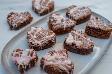 Chocolate Heart Shaped Brownie Cake 