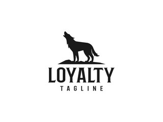 wolf logo vector illustration. wolf silhouette logo template