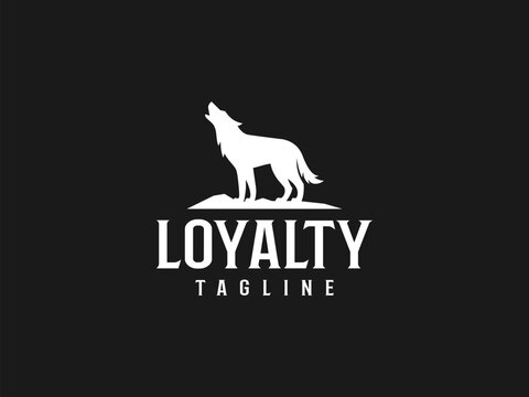 wolf logo vector illustration. wolf silhouette logo template