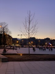 Vilnius Cathedral square at evening