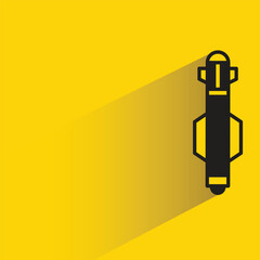 missile icon with shadow on yellow background