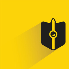 shield icon with shadow on yellow background