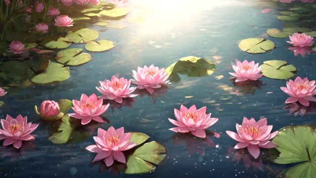 pink lotus in a pond