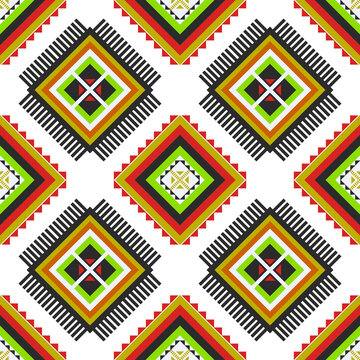 Hand drawing geometric tribal fabric pattern.