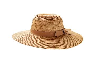 Fototapeta na wymiar Womens straw hat on transparent background. Generative ai design.