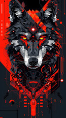 geometric samurai Cybernetic wolf