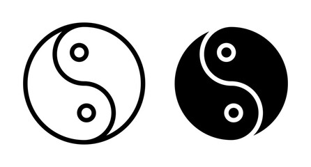 Complete Well-being Vector Icon Set. Yin Yang Harmony Vector Symbol for UI Design. - obrazy, fototapety, plakaty