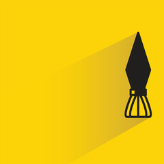 Fototapeta premium paint brush icon with shadow on yellow background