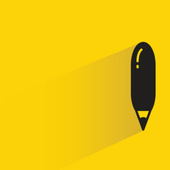 pencil icon with shadow on yellow background
