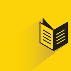 book icon with shadow on yellow background