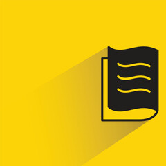 book icon with shadow on yellow background