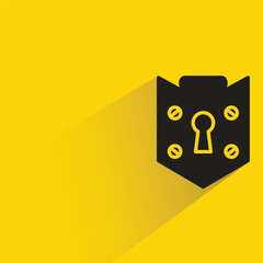 knight shield badge with shadow on yellow background