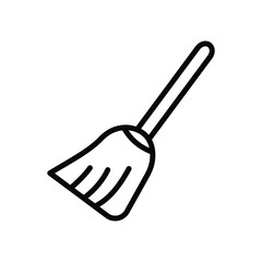 Broom icon with white background vector stock illustration