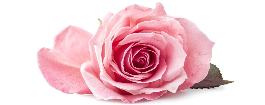 pink rose isolated on white HD 8K wallpaper Stock Photographic Image