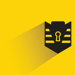 knight shield badge with shadow on yellow background