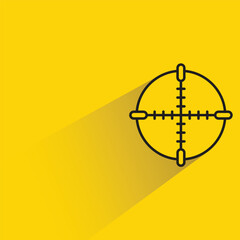 dart and crosshair icon with shadow on yellow background