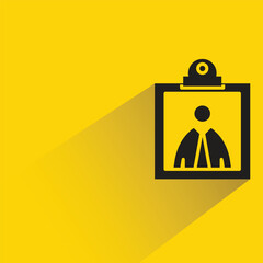 id card icon with shadow on yellow background