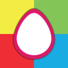 Colorful Easter egg and 3d abstract multicolor shapes. Design for holiday flyer, poster, greeting card, party invitation. Vector illustration.