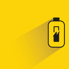 battery icon with shadow on yellow background