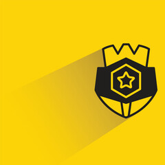 shield icon with shadow on yellow background