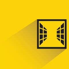 window icon with shadow on yellow background