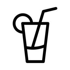 Orange juice icon in line style. Ice tea icon