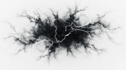 black lightning on white background