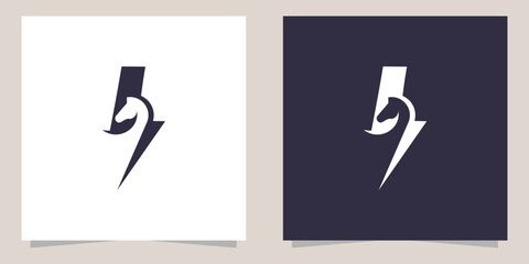 horse with flash logo design