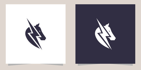 horse with flash logo design