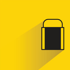 eraser icon with shadow on yellow background