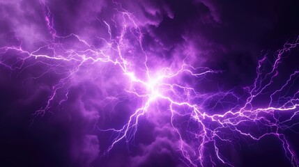 purple lightning in the night sky