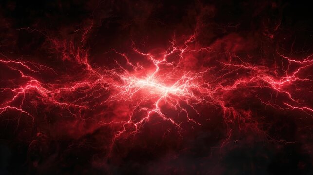 red lightning on black background 