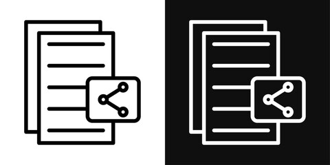 Document Share Icon Set. Vector Illustration