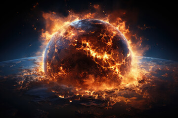 Global warming , Climate change, Hot climate, The globe is on fire