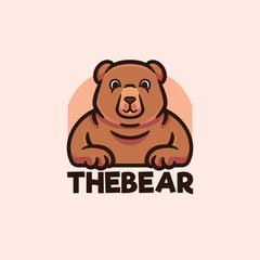 Bear logo cartoon mascot fruit vector illustration