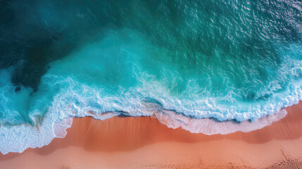 Fototapeta na wymiar Aerial view of the sandy beach of Indian Ocean Summer holiday in Zanzibar, Africa