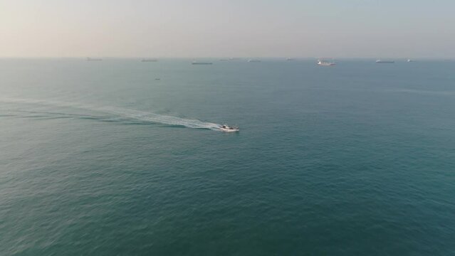 Aerial video of Ulsan sea, South Kore