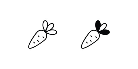 Carrot icon with white background vector stock illustration