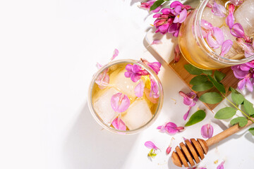 Acacia  plant flower iced tea