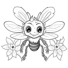Bee Coloring Page, Ai generative