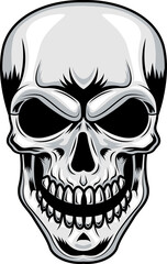Human Skull Graphic Logo Design. Illustration Isolated On Transparent Background