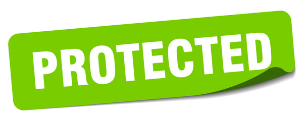 protected sticker. protected label