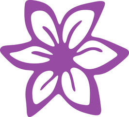 Simple flower symbol flat illustration. Flower shape decorative design elements