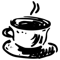 Hot Coffee Cup, Drawing of a Cup of Coffee