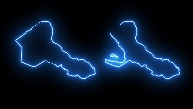 Animated map of San Carlos in the Philippines with a glowing neon effect