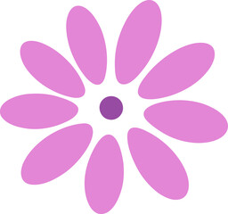 Simple flower symbol flat illustration. Flower shape decorative design elements