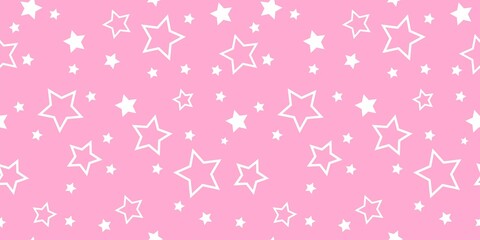 Striped pattern with a star. Pink texture Seamless  stripes. Fabric for wrapping wallpaper. Textile sample. Abstract geometric background. bright pink simple design. barbie style 